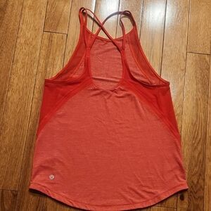 Lululemon Red Mesh Panel Strappy Back Athletic Tank Top Women’s XSmall (Est)